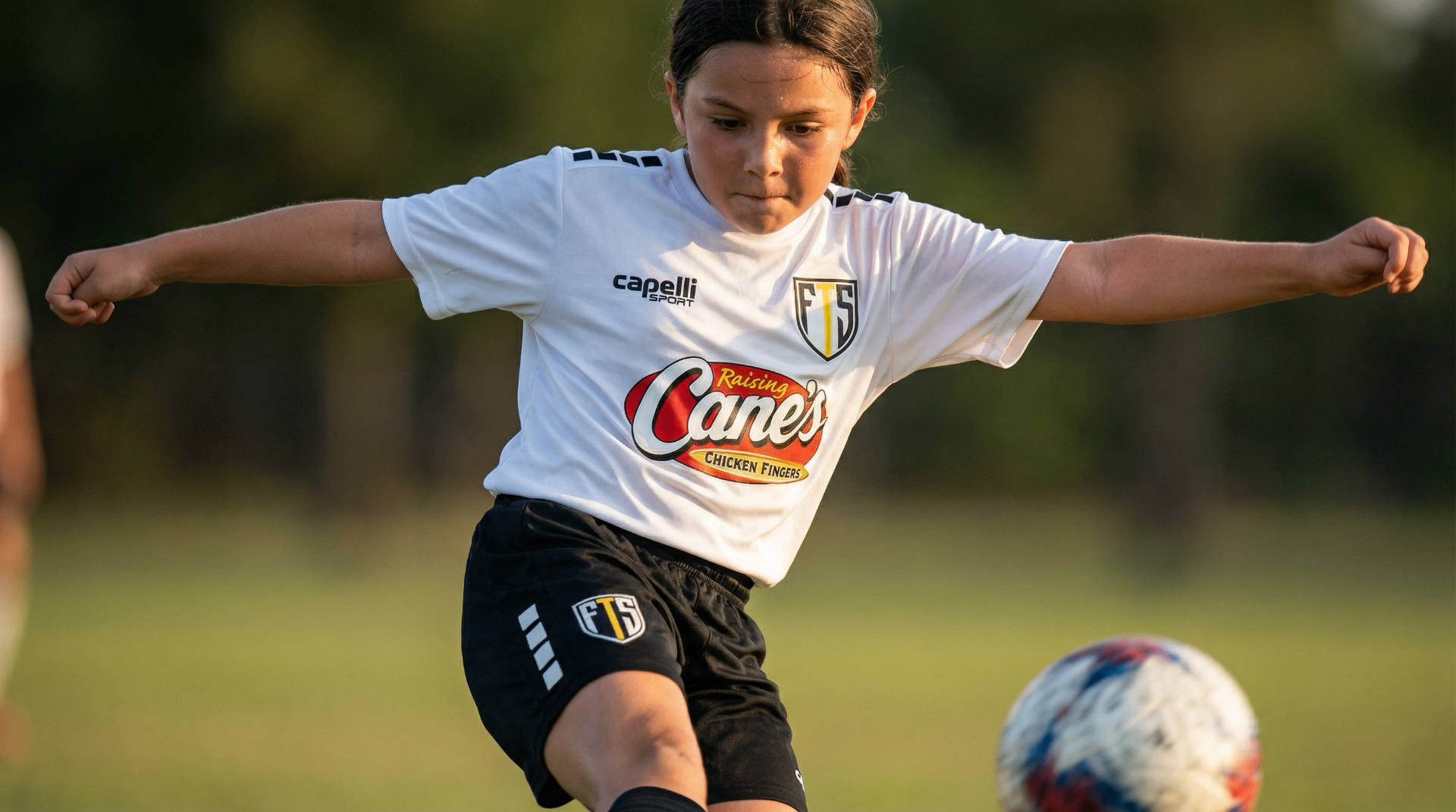 Youth soccer training session
